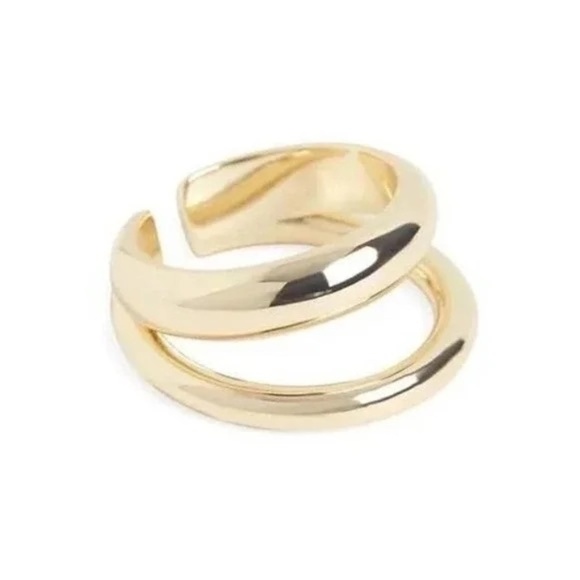 NWT Loren Stewart The Deaux Open Band Ring Gold Tone Sz. 7 - Picture 1 of 8